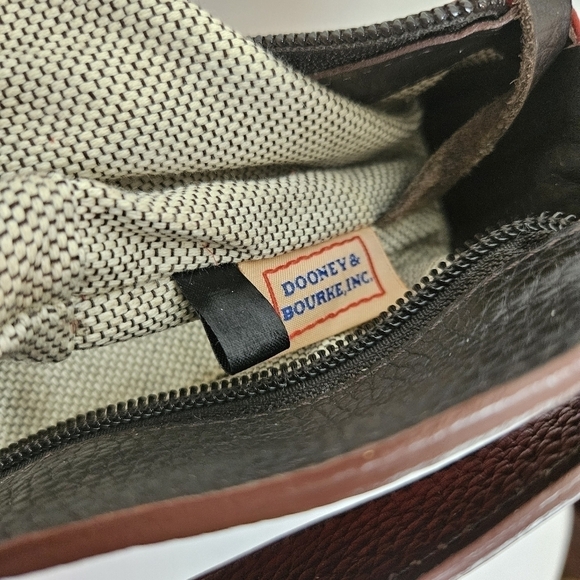 Vtg Dooney & Bourke Leather Two Tone Women's Shoulder Bag Purse-Brown (J7407543) - Picture 10 of 12